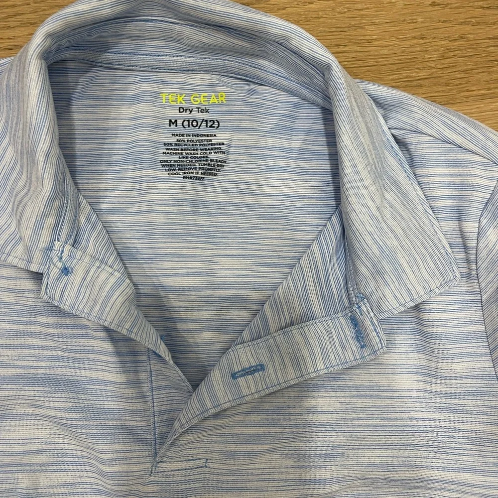 Tek Gear Kids Polo Shirt Trio - Black, Gray, Light Blue Size M(10/12) - Picture 7 of 9